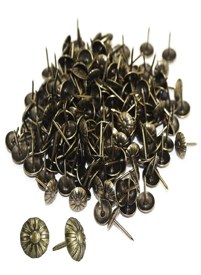 QZIBEVA Pack of 25 Upholstery Flower Tacks Nail Furniture Pins 11 mm Escutcheon Pins Bronze Finish Item-FJ25 Small - Image 1